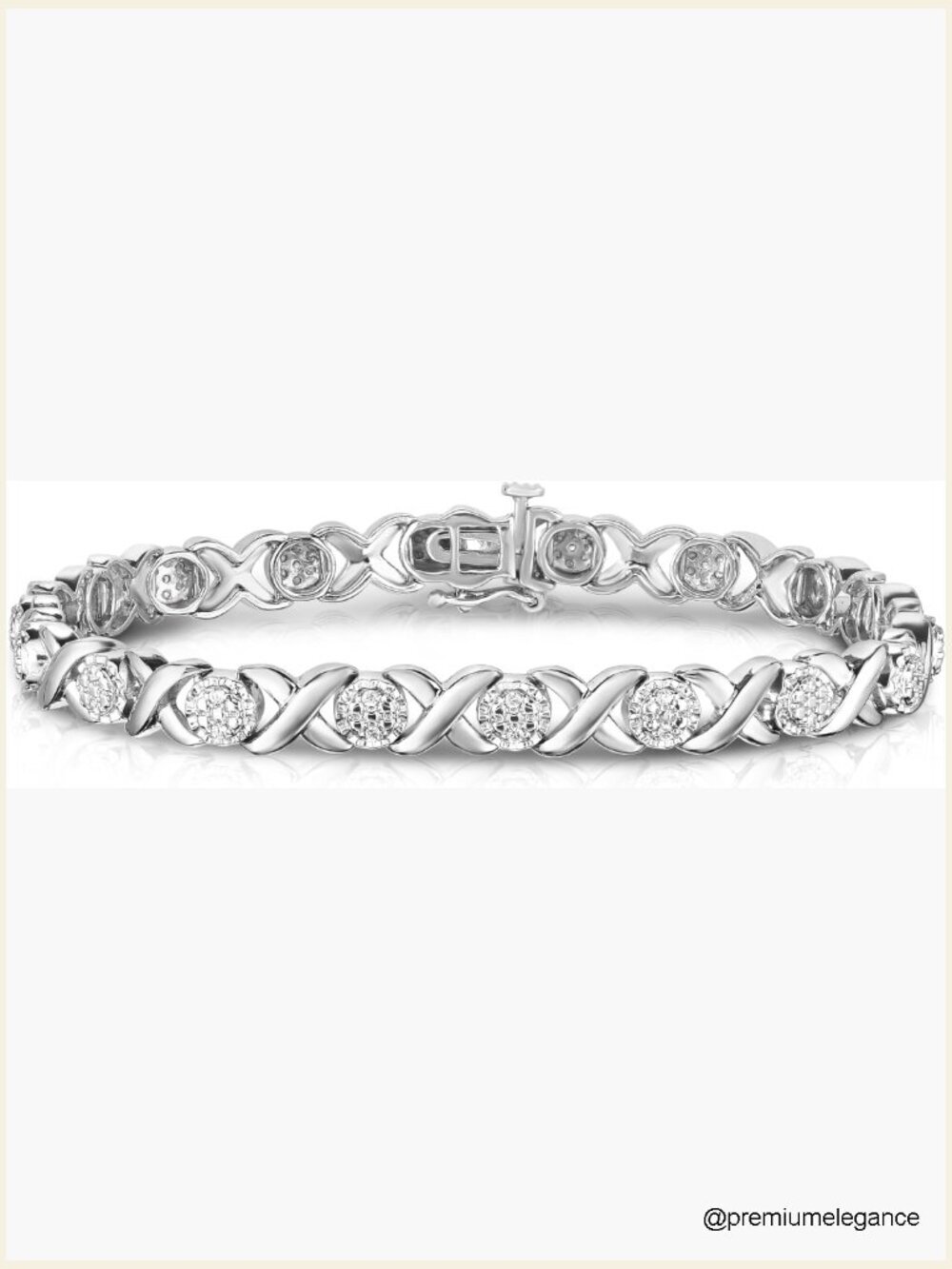 1/4 CT Diamond Tennis Bracelet Rhodium Silver I2-I3 7 Inch